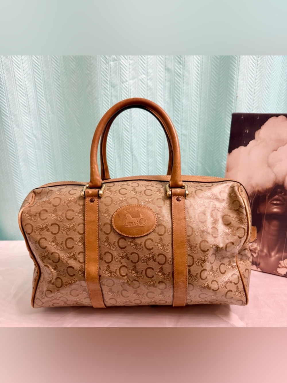 EUC - VINTAGE Celine Macadam Boston Satchel - Picture 3 of 12